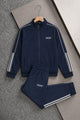 Adds Tipped Stripes Track Zipper Men's Co-Ord Set