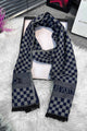 Luis Vten Petit Damier Pattern Imported Men's Wool Muffler