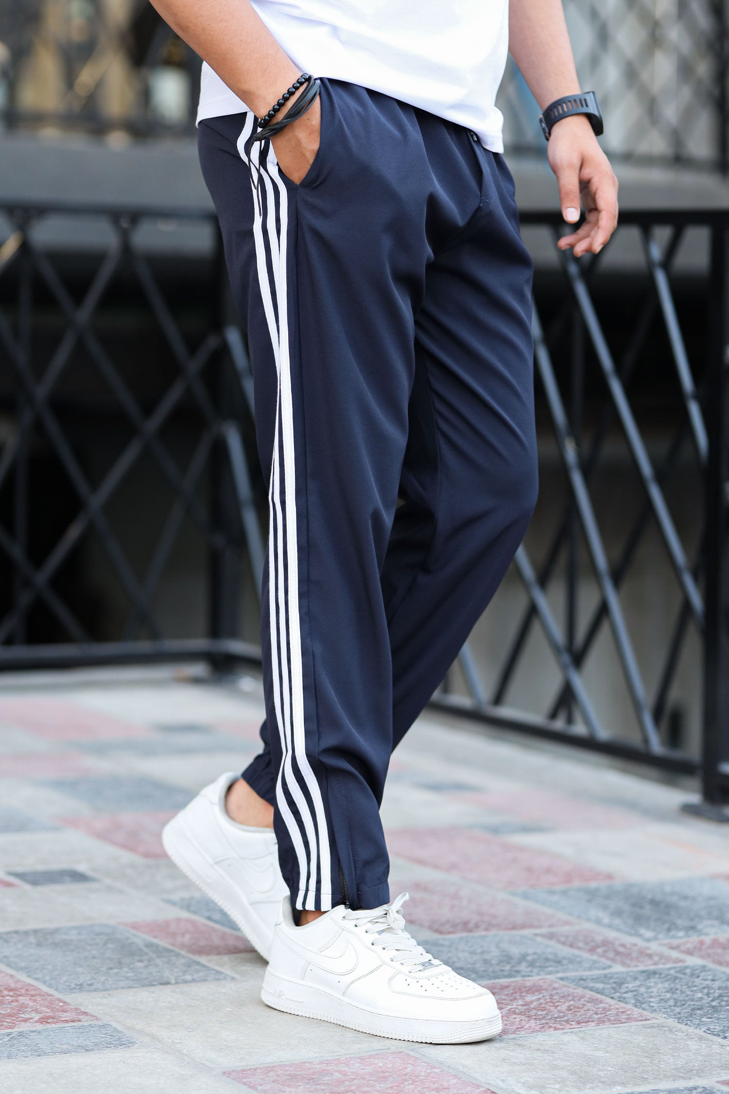 Adds Stripe Zip Bottom Sportswear Trouser
