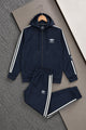 Adds Contrast Triple-Stripe Hooded Men's Co-Ord Set