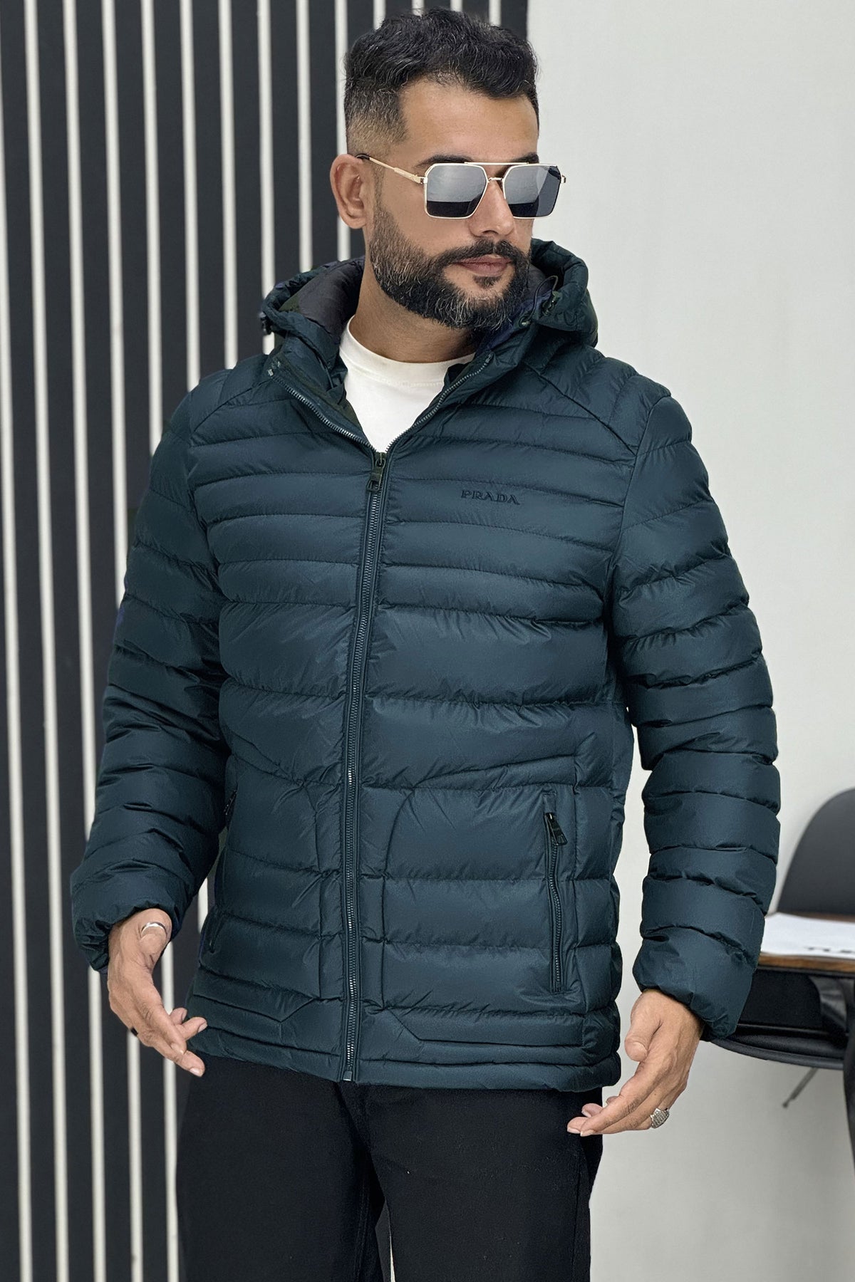 Prda Padded Motif Imported Puffer Jacket