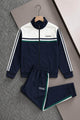 Adds Retro Chest Stripe Zipper Men's Co-Ord Set