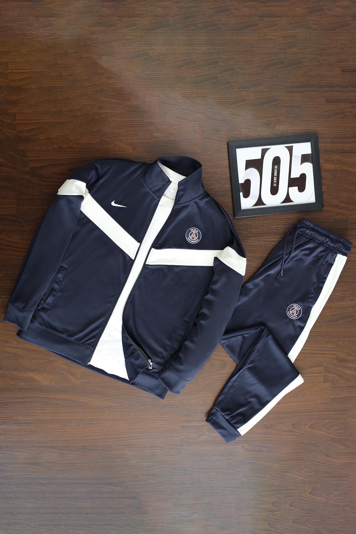 Nke Diagonal V Panel Signature Full Zipper Tracksuit