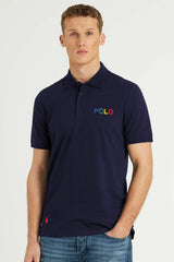 Rph Lren Polo Classic Fit Men's Polo Shirt In Navy Blue
