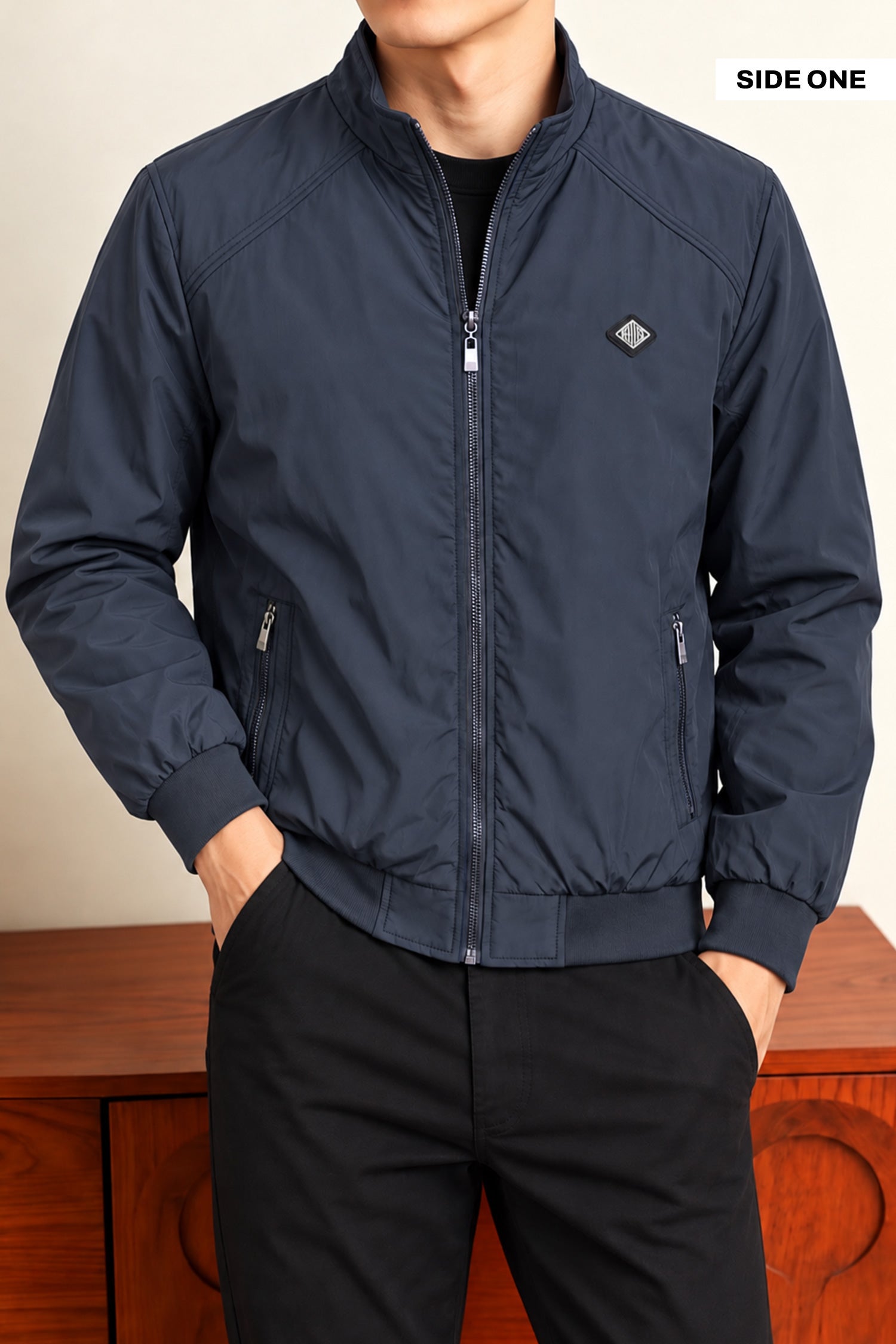 Classic Design Double Sided Imported Big Size Light Weight Jacket In Navy Blue