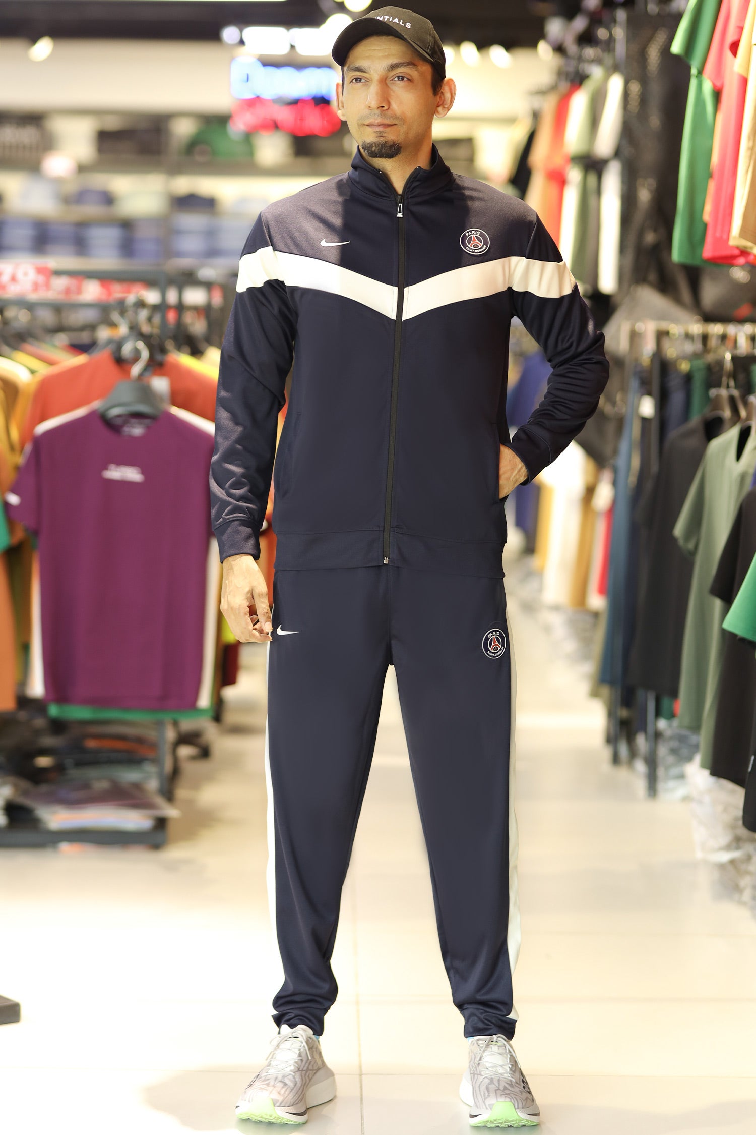 Nke Diagonal V Panel Signature Full Zipper Tracksuit