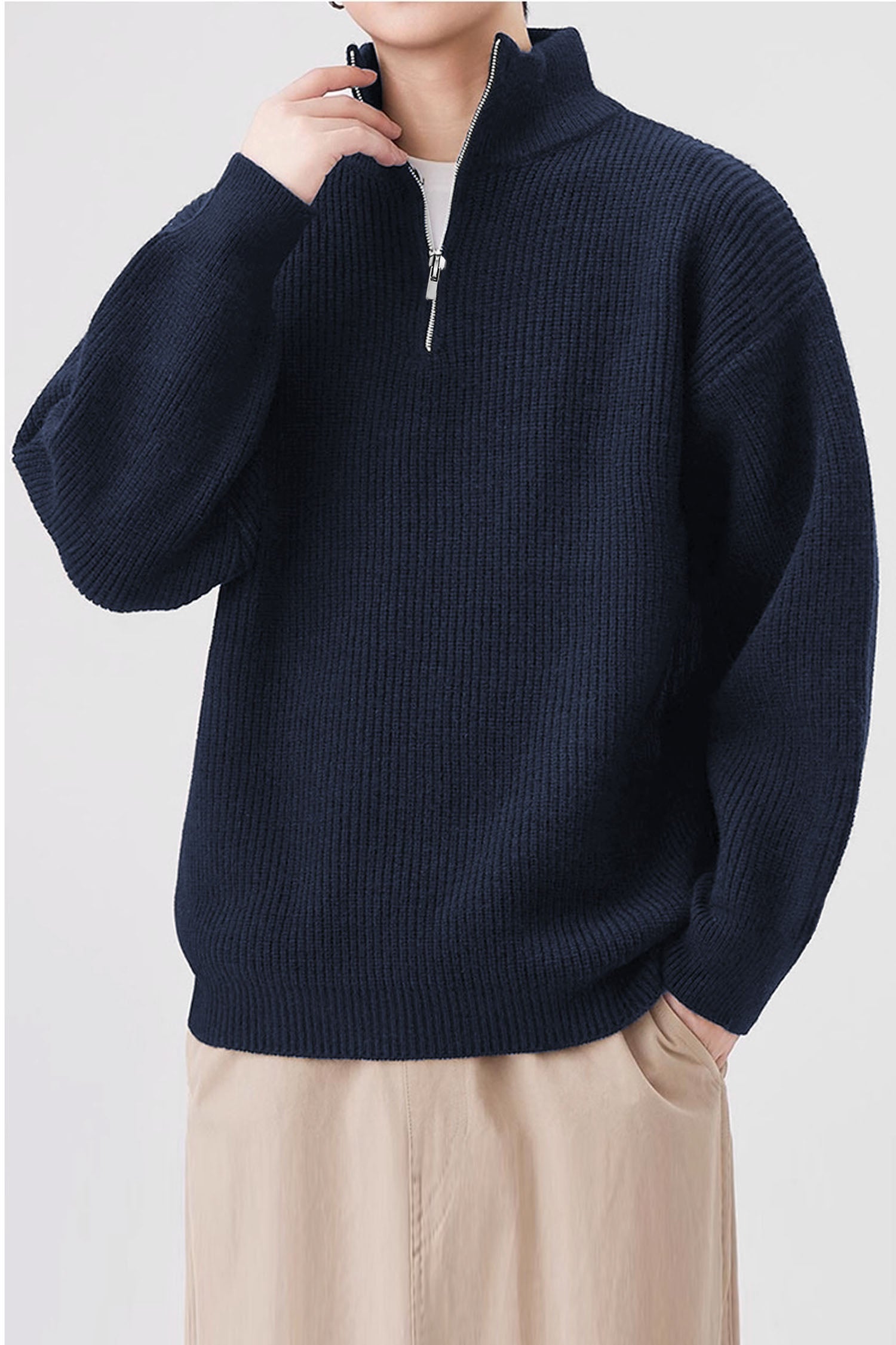 Turbo merino quarter zip Imported Men's Sweater