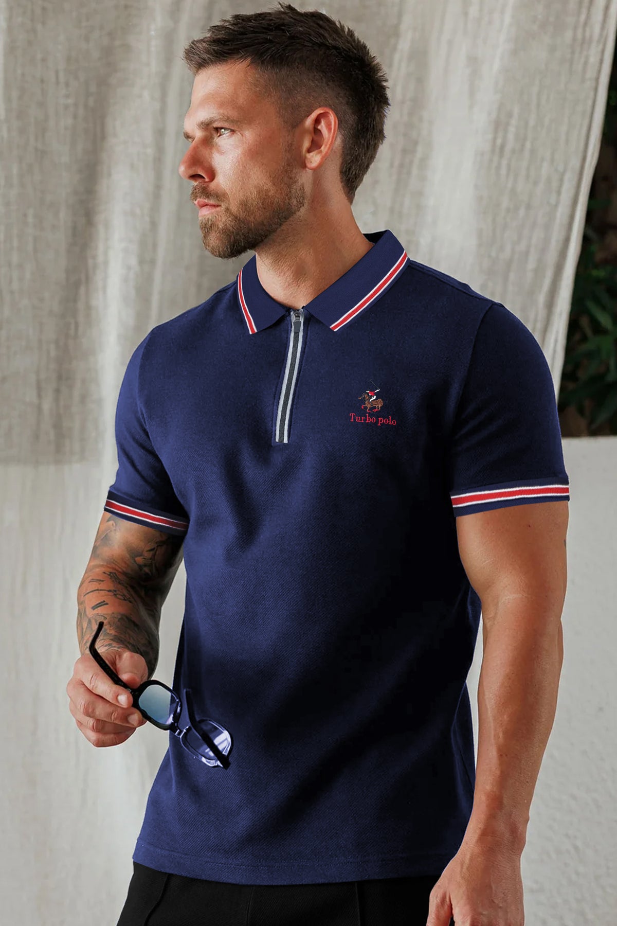 Turbo Polo x R/L Zip Collaered Men's Polo Shirt