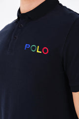Rph Lren Polo Classic Fit Men's Polo Shirt In Navy Blue