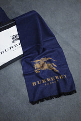 Brbrry Reversible Knight Extra Fine Wool Men Mufflers In Navy Blue