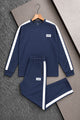 Turbo Iconic Panel Stripe Men's Co-Ord Set In Navy Blue