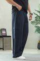 Turbo Lightweight Drawstring Baggy Style Trouser In Navy Blue