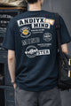 Turbo Distinctive Chest Design Oversize Tee in Navy Blue