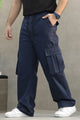 Turbo Utility Wide-Leg Baggy Cargo Trouser In Navy Blue