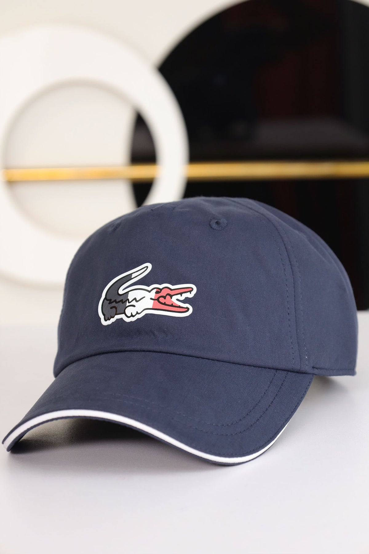 Lcste Sport Big Croc Imp Parachute Cap In Navy Blue
