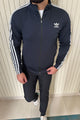 Adds 3-Stripes Signature Men Zipper Upper In Navy Blue