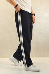 Adds Loose Bottom Zip Style Imported Sportswear Trouser in Navy Blue