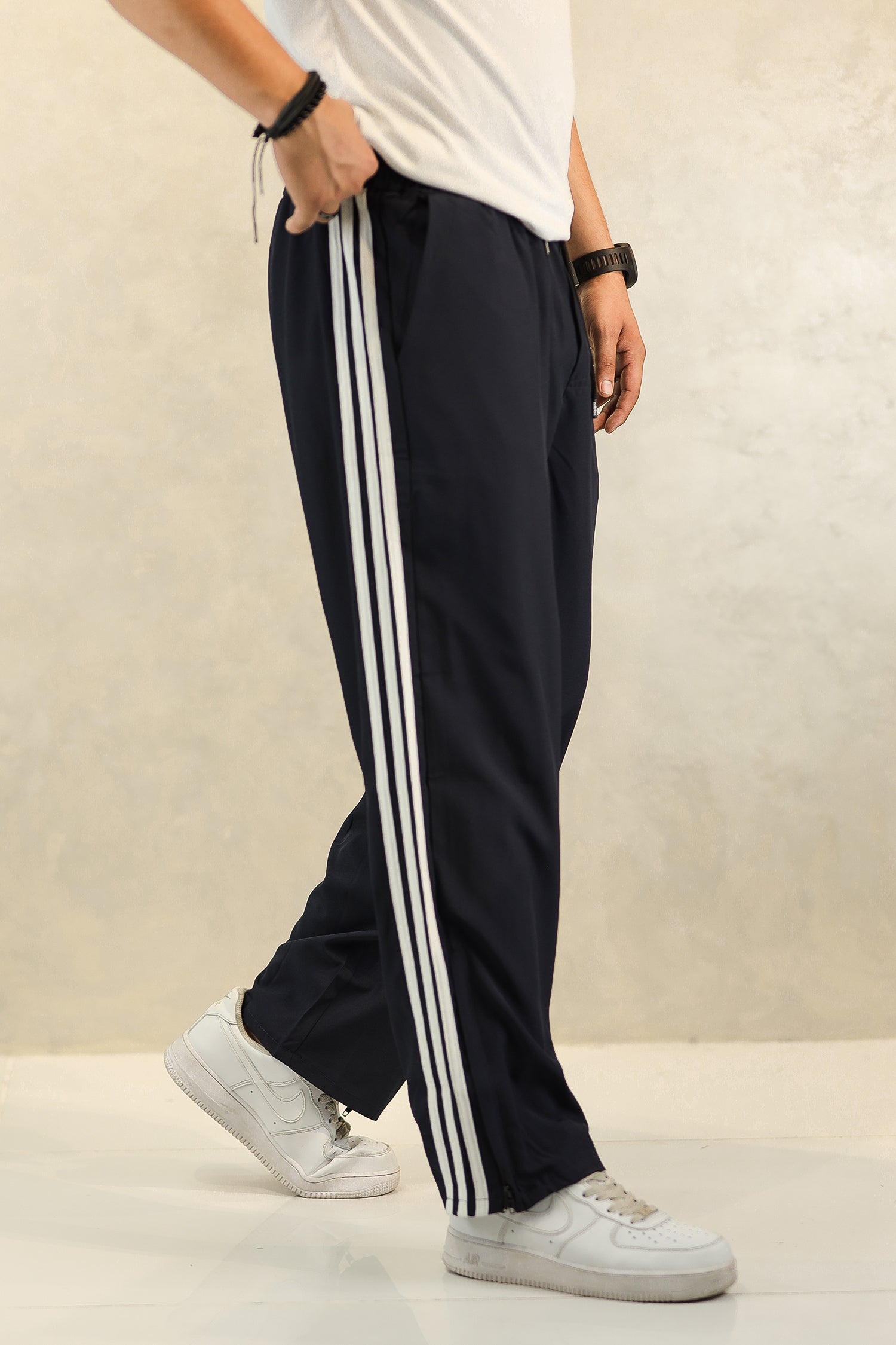 Adds Loose Bottom Zip Style Imported Sportswear Trouser