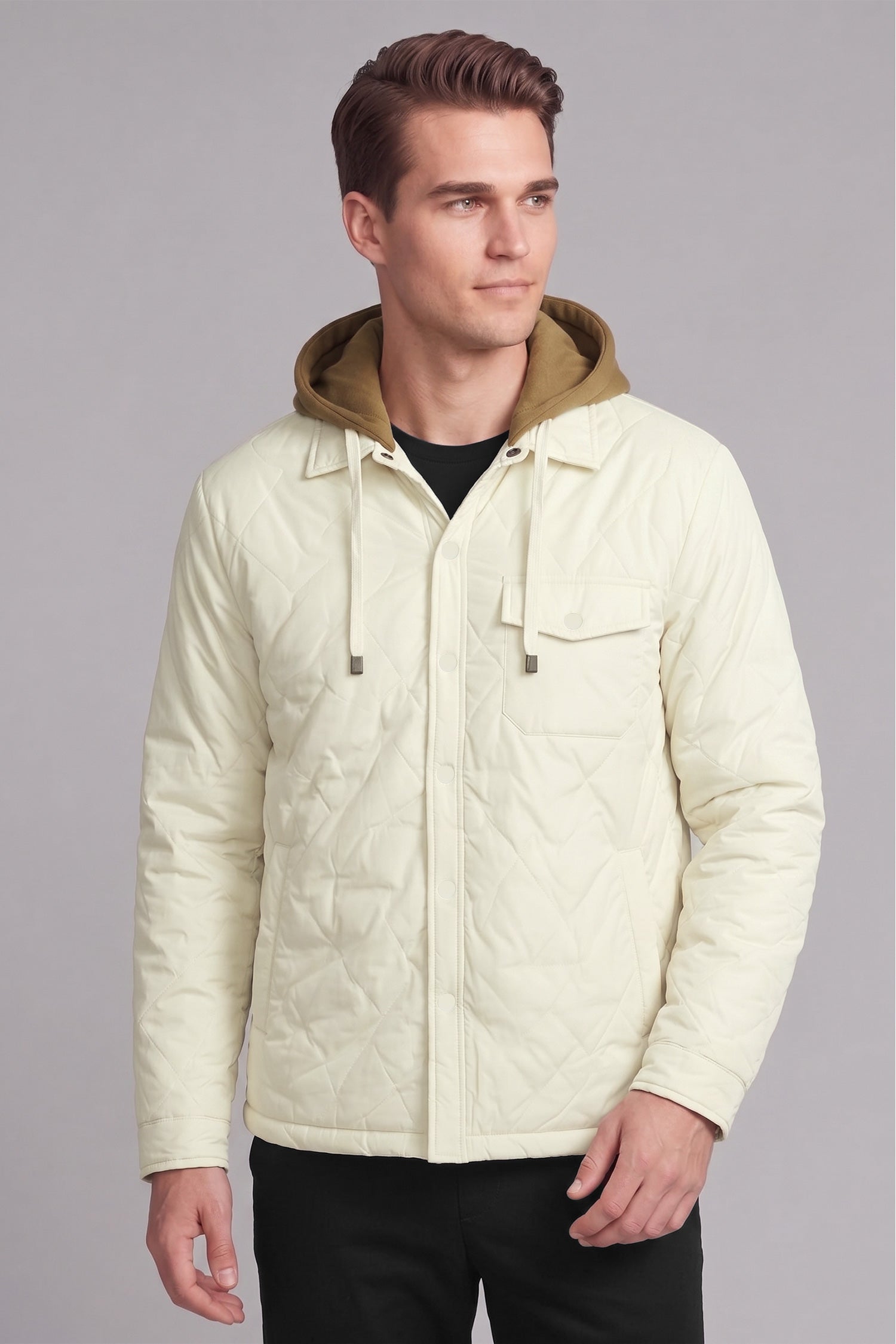 Wind Breaker Detachable Hood Imported Puffer Jacket