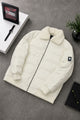 Men's Relaxed-Fit Solid Retro Imported Pu Puffer Jacket