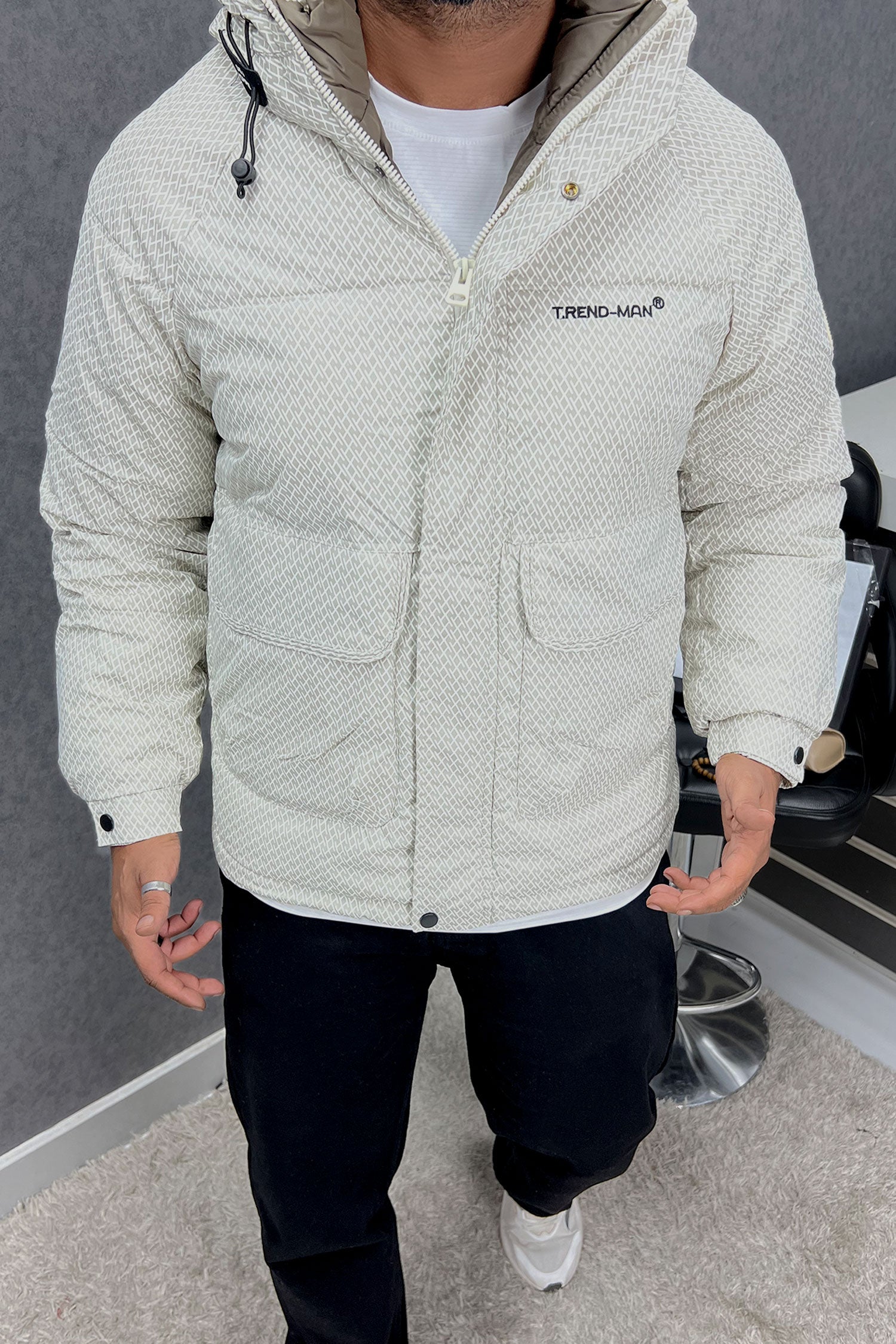 Trnd Man Textured Pocket Style Padded Imported Puffer Jacket