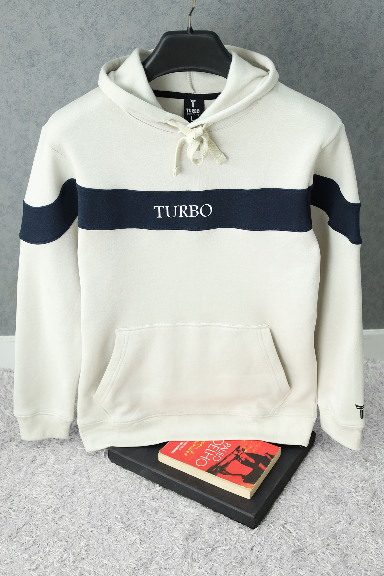 Turbo Panel Typography Fleece Hoodie