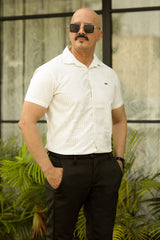Turbo Creamline Striped Comfort Casual Shirt In Off White