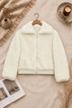 Women Fuzzy Texture Zip-Up Imported Fur Jacket