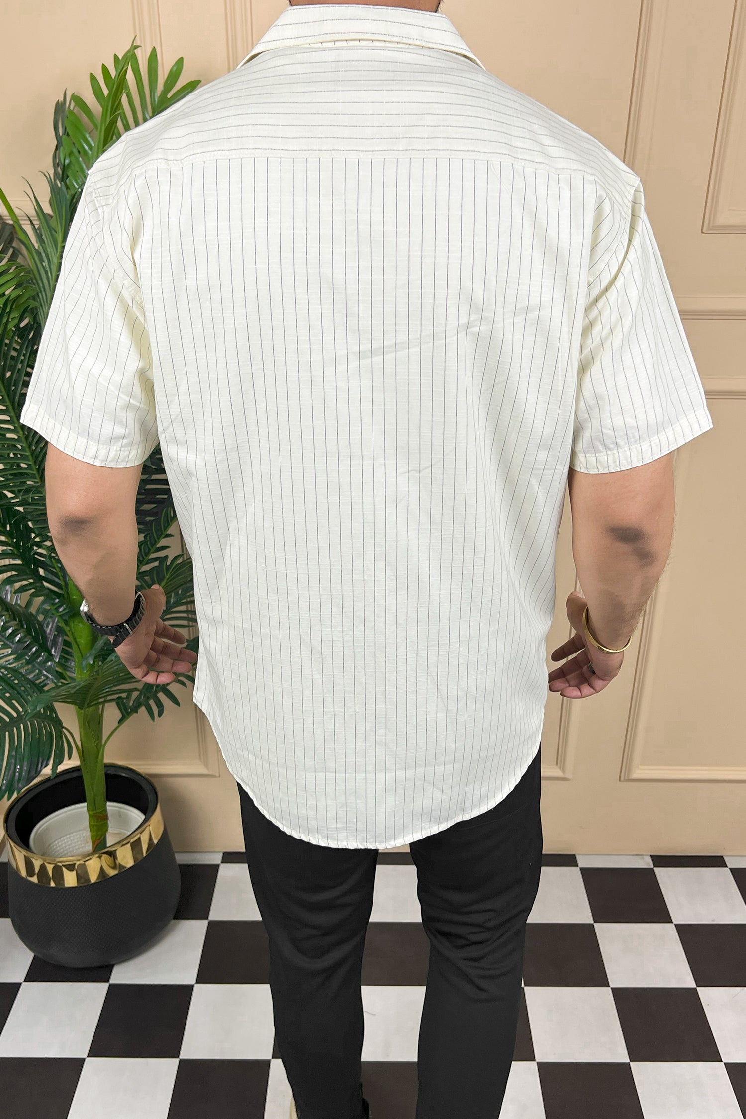 Turbo Creamline Striped Comfort Casual Shirt