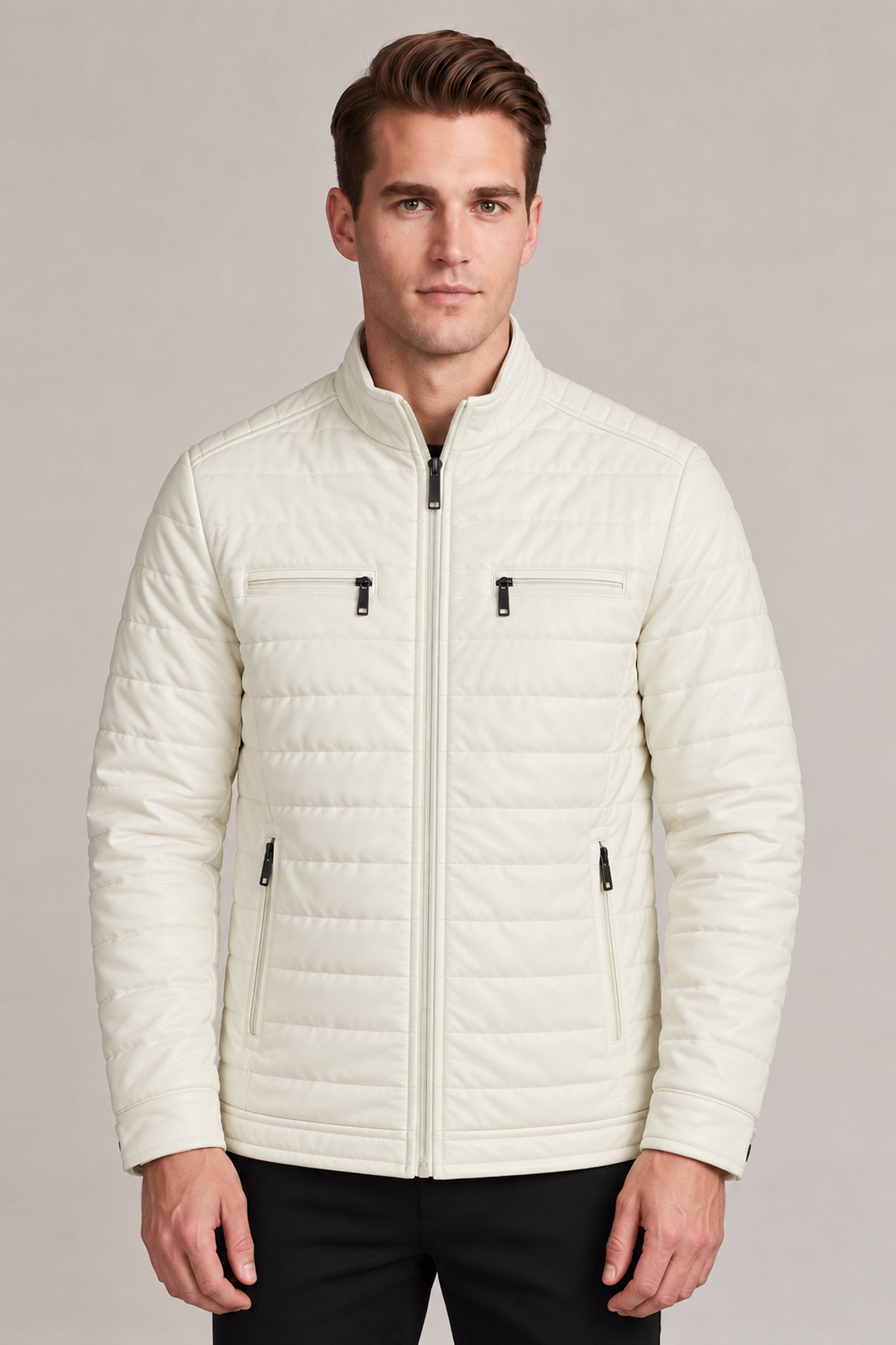 Men's synthetic insulation Imported Pu Puffer Jacket