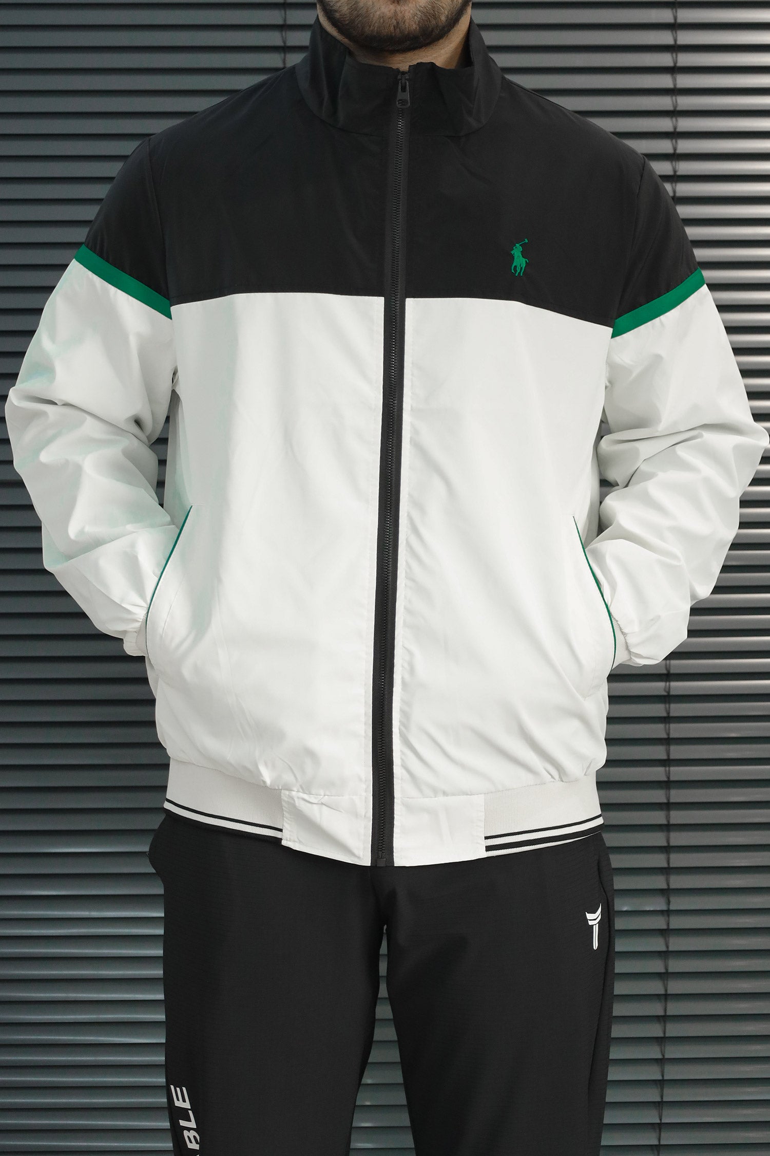 Polo Sporty Water-Repellent Imp Men Sports Jacket In Off White