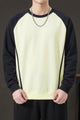 Turbo Raglan Sleeve Pullover Imported Round Neck Men's Sweatshirt In Off White