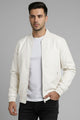 Hexagon Printing Imported Light Weight Jacket In Off White