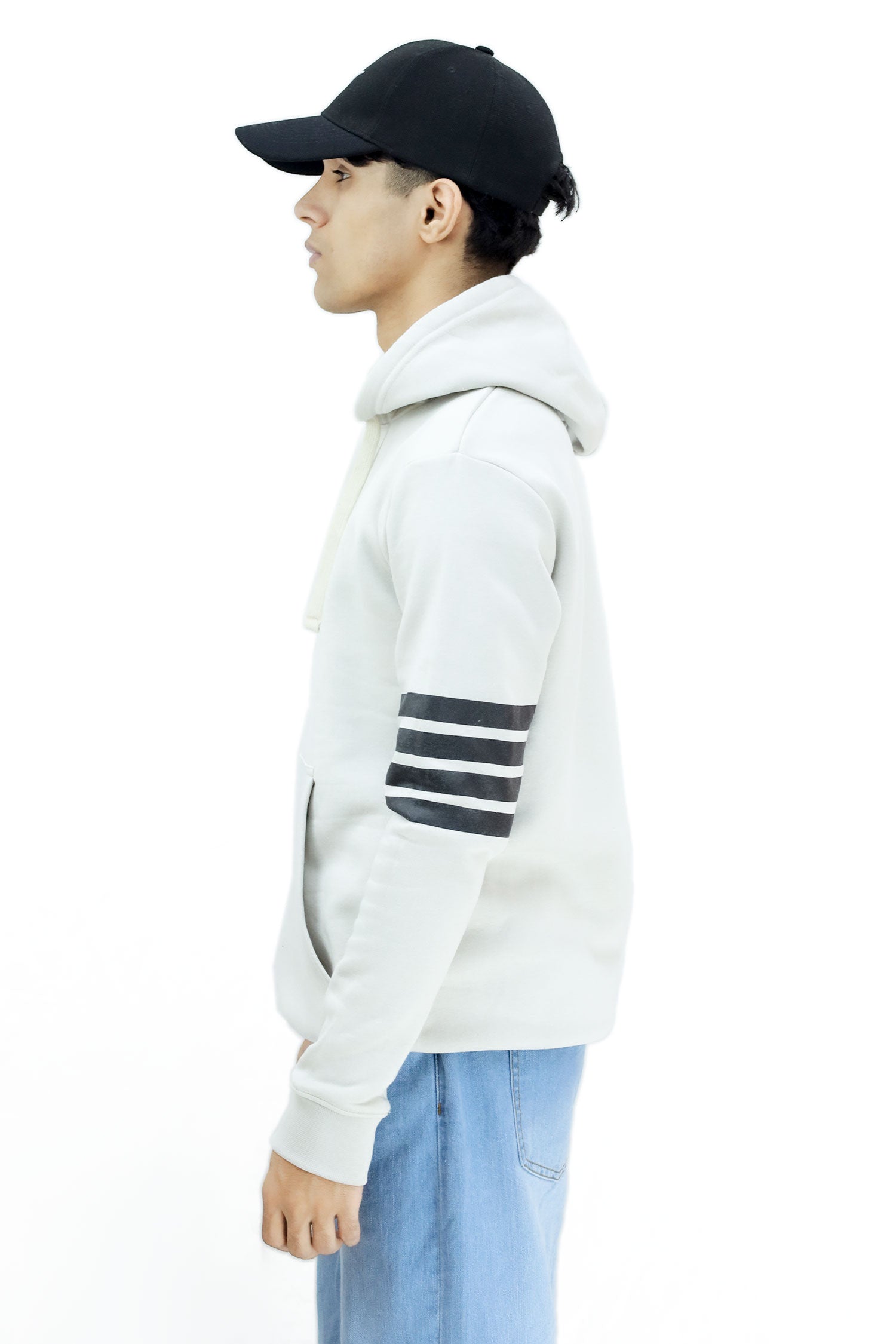 Turbo Arm Stripe Fleece Hoodie