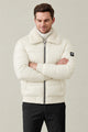 Men's Relaxed-Fit Solid Retro Imported Pu Puffer Jacket