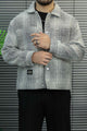 Outerwear Tweed Checkered Imported Men's Wool Jacket In Off White