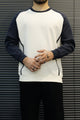 Turbo Raglan Sleeve Pullover Imported Round Neck Men's Sweatshirt In Off White