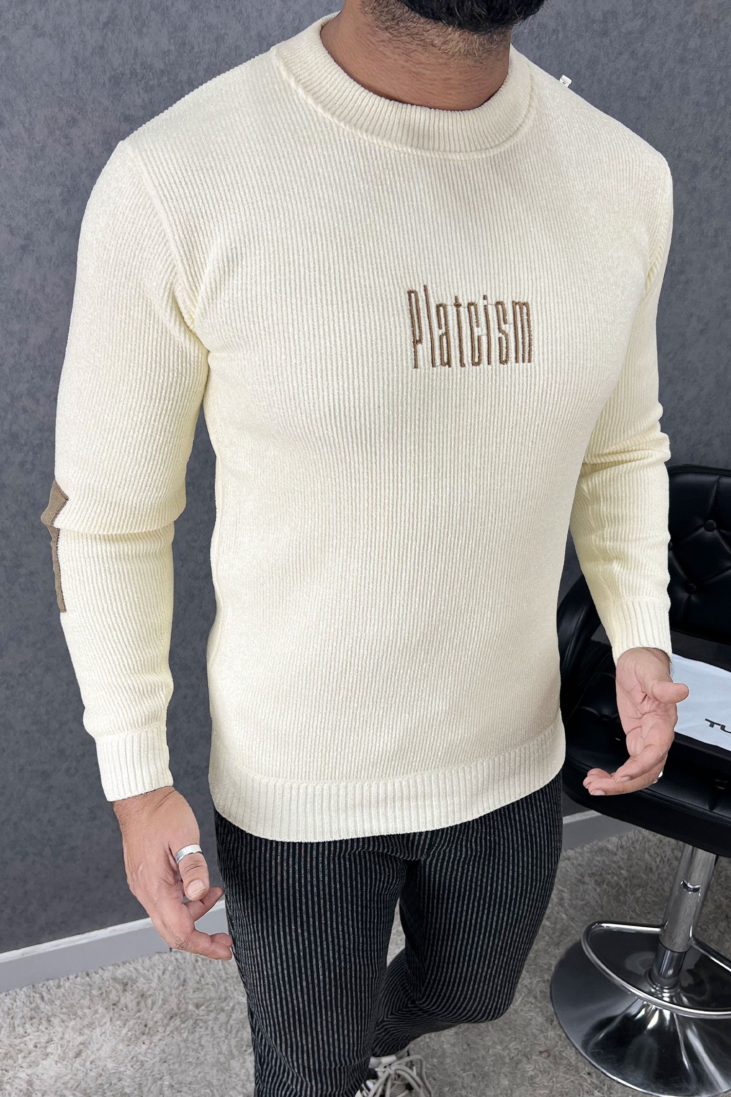 Platcism Embriodered Logo Imported Men's Sweatshirt