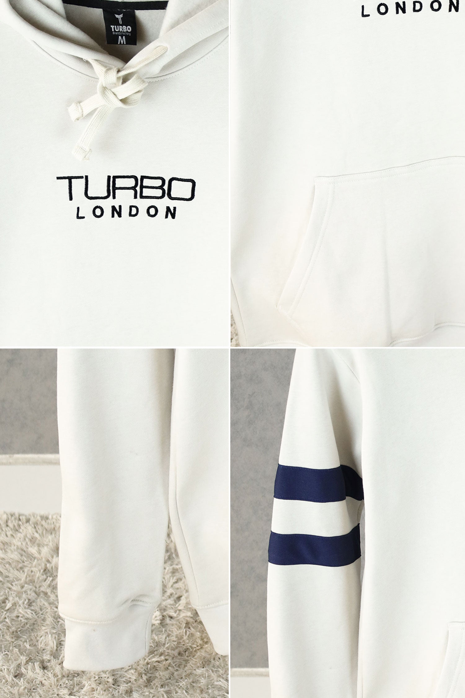 Turbo Elbow Panel Stripe Fleece Hoodie