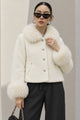 Women Plush Collar Cape Imported Fur Jacket