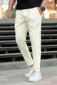 Turbo Urban-Fit Single Plate Waffle Trouser In Off White