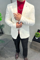 Turbo Textured Single-Breasted Imported Men Blazer In Off White