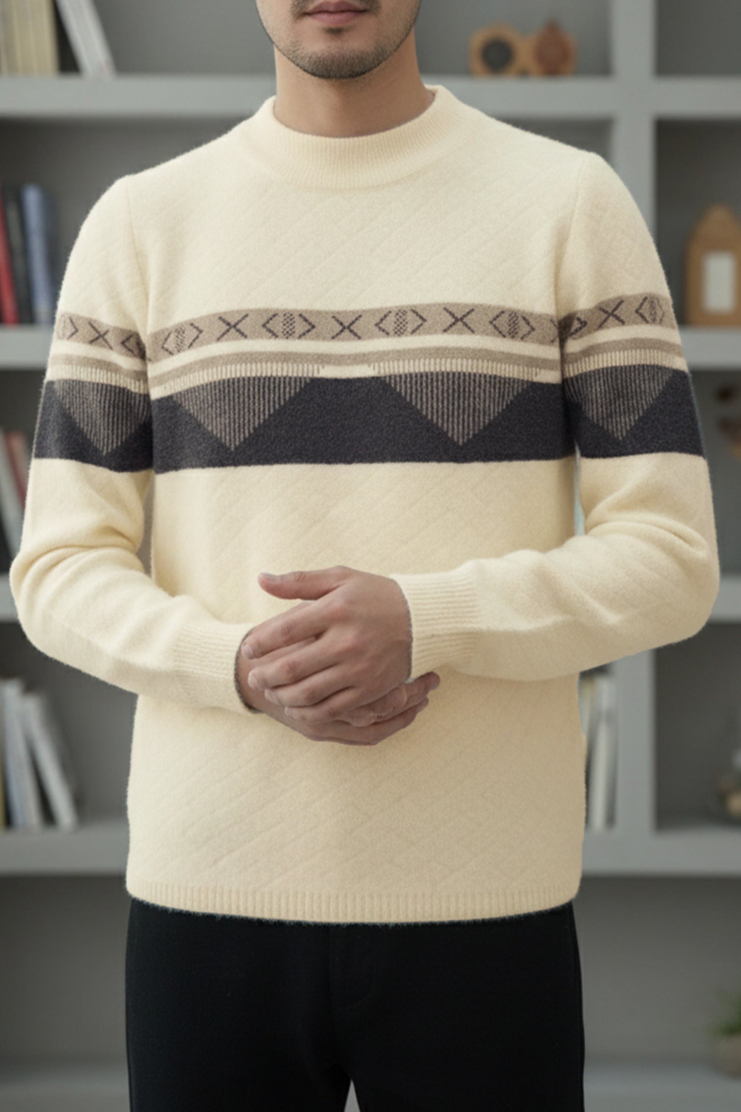 Turbo Panel Style Imported Men's Sweater