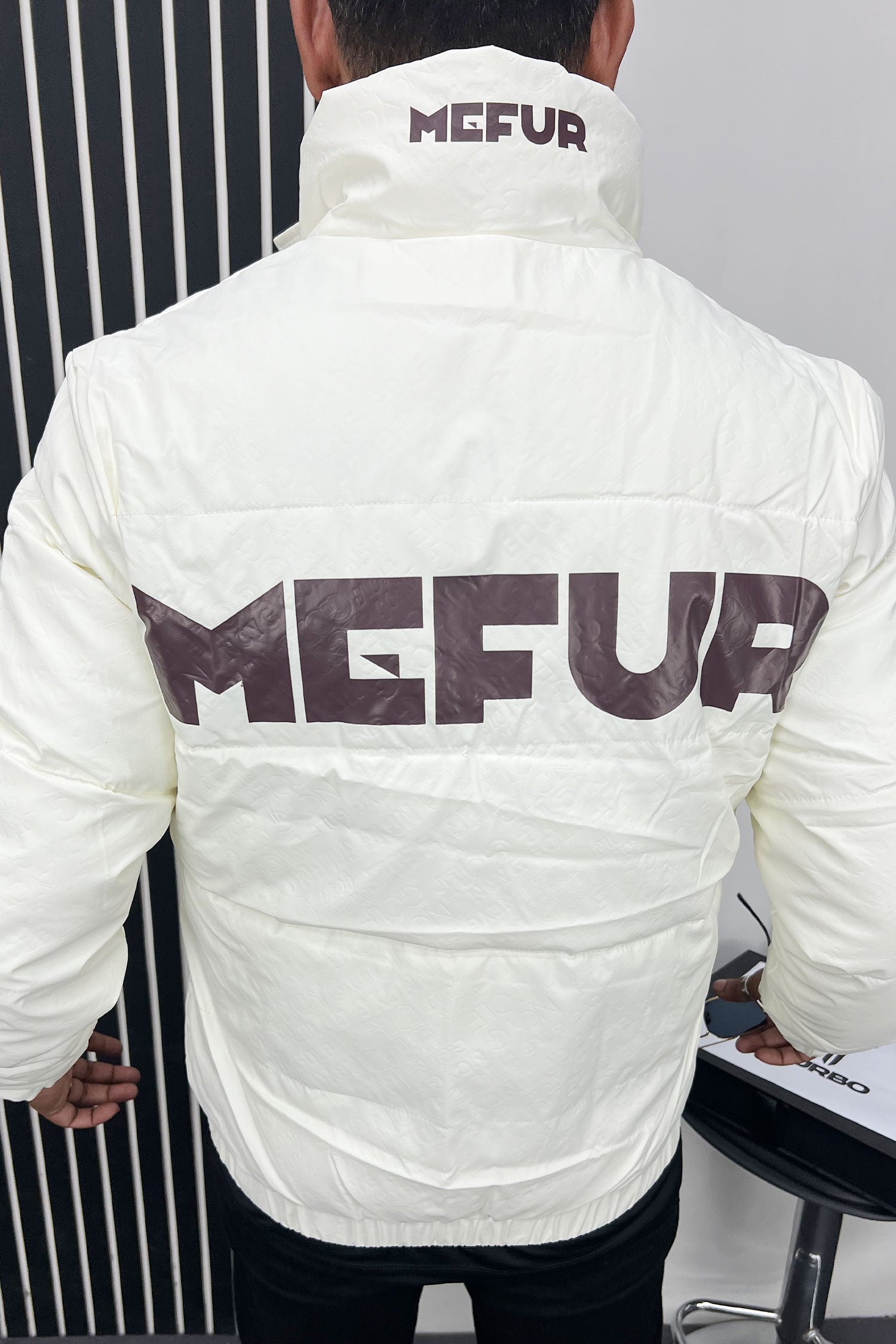 Mfur Winter Breeze Quilted Padded Imported Puffer Jacket In Off White