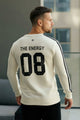 Turbo 3 Stripes Round Neck Men's Sweatshirt In White