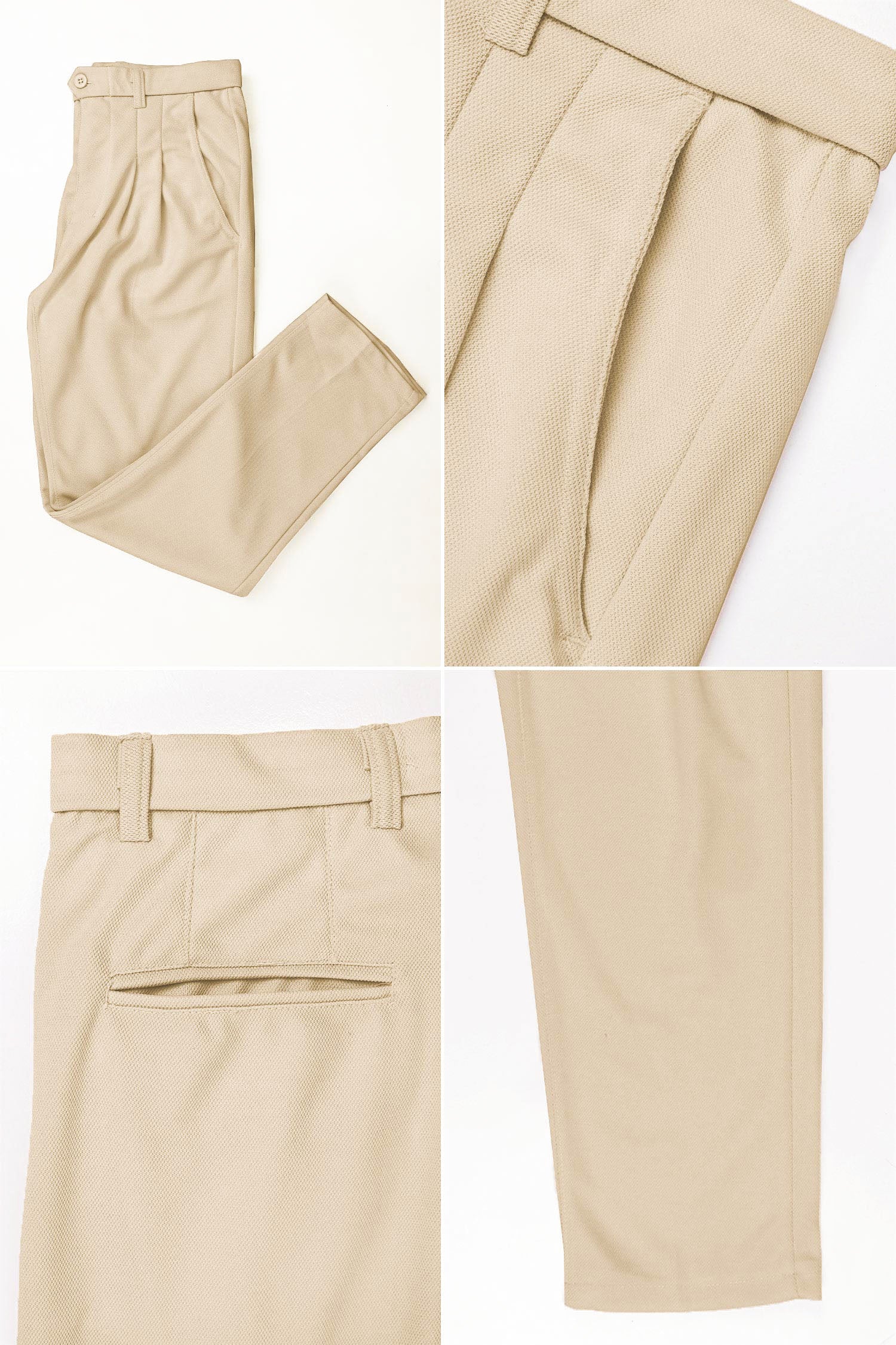 Double Plate Men's Carrot Fit Cotton Pant