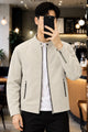 Turbo Casual Outerwear Imported Suede Leather Jacket In Off White