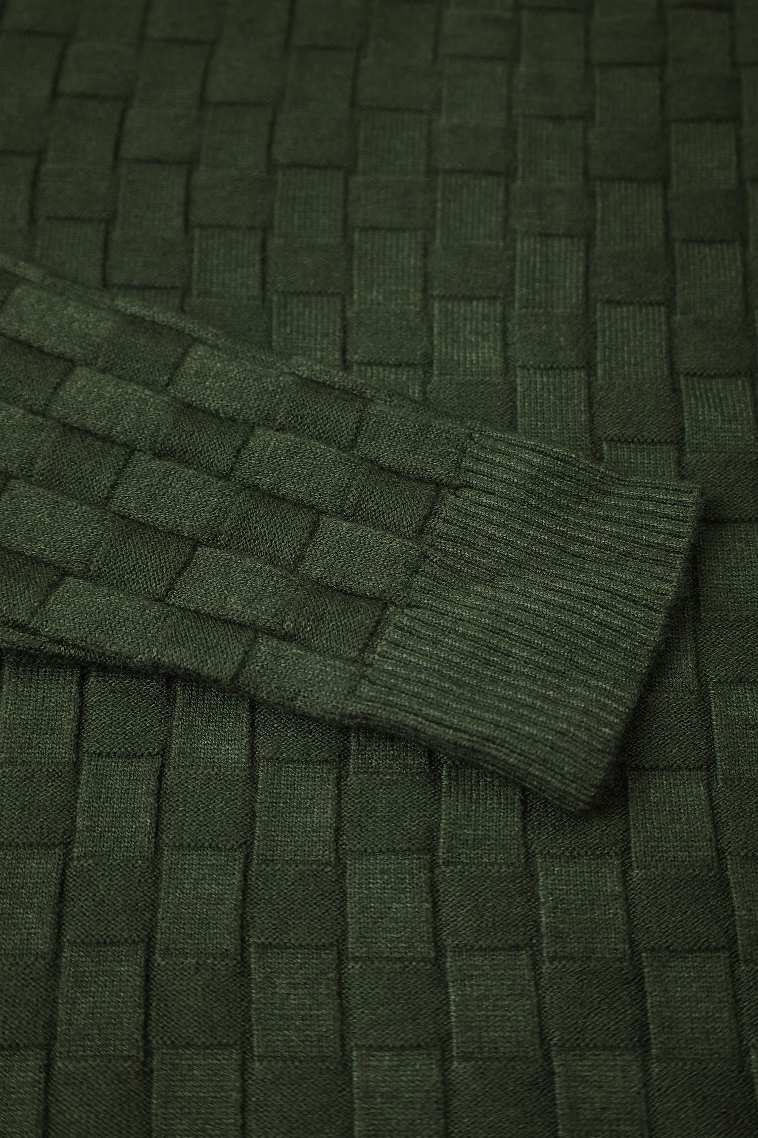 Pullover Waffle Crew-Neck Imported Men's Sweater