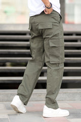 Turbo Relaxed Life Cotton Baggy Fit Trouser In Green