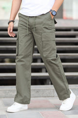 Turbo Relaxed Life Cotton Baggy Fit Trouser In Green